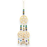 Indian Chimes - Brass Tri-Pentagram - 7 Bells - 9.5x32cm