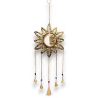 Indian Chimes - Sun Moon Sm Mirror 5 Bells - 12x65cm