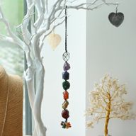 Hanging Chakra Stone Pendant - Seven Chakra Chips