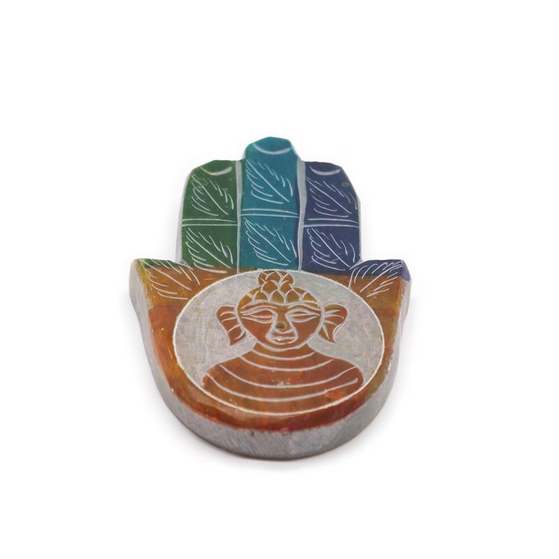 Soapstone Hamsa Incense Holder 9x6cm - Buddha