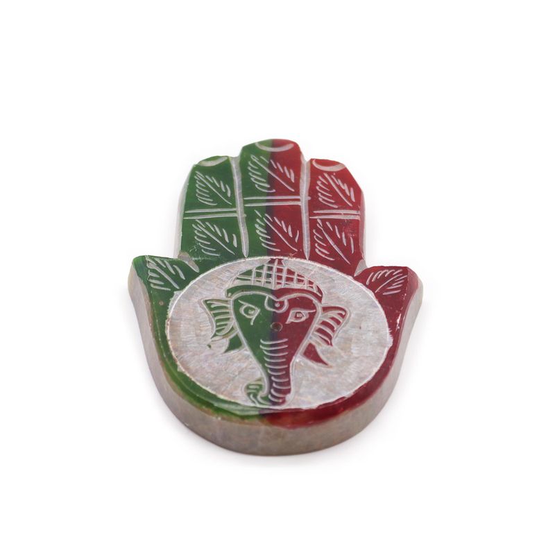 Soapstone Hamsa Incense Holder 9x6cm - Ganesha