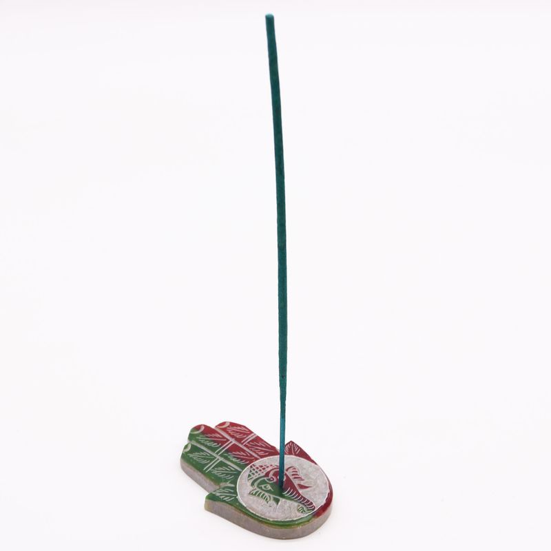 Soapstone Hamsa Incense Holder 9x6cm - Ganesha