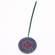 Soapstone Disc Incense Holder 8cm - Lotus in Lotus