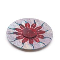 Soapstone Disc Incense Holder 10cm - Sun Flower (5 Stick Holder)