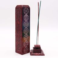 Soapstone Square Tower Incense Holder 25cm - 7 Chakras