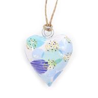 Small Decor Wood Hearts - Blue Abstract