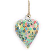 Small Decor Wood Hearts - Mediterranean Tile Pattern