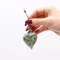 Small Decor Wood Hearts - Mediterranean Tile Pattern