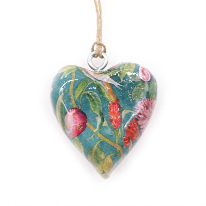 Lrg Decor Wood Hearts - Bird & Floral