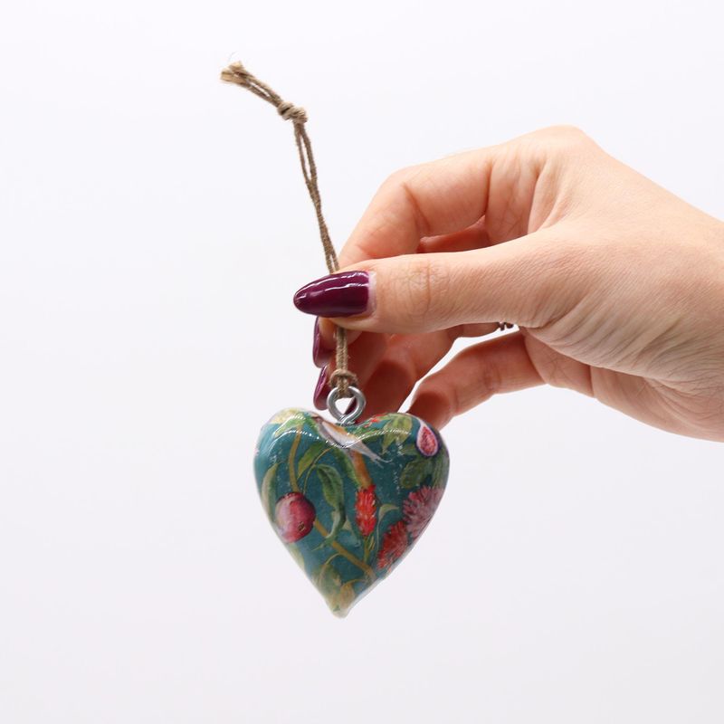 Lrg Decor Wood Hearts - Bird & Floral