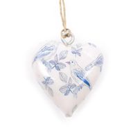 Lrg Decor Wood Hearts -  Blue Bird