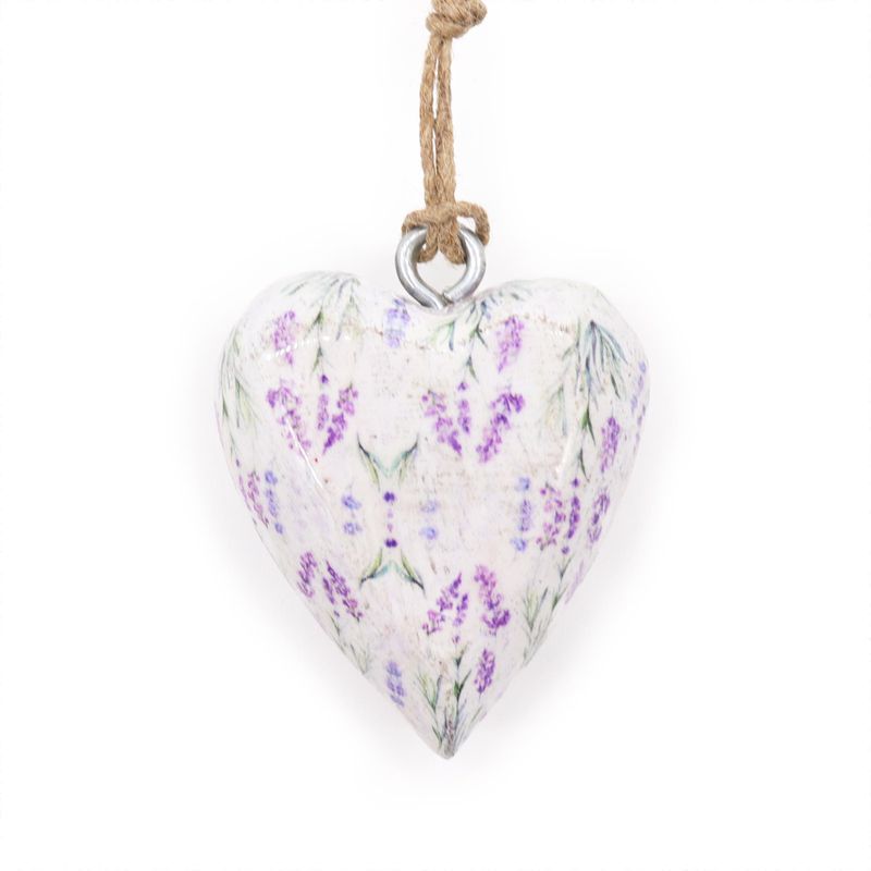 Lrg Decor Wood Hearts -  Lavender