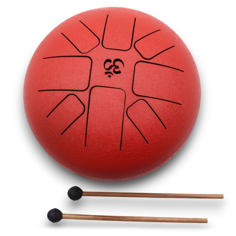 Large Happy Drum Om Red- 22x18cm
