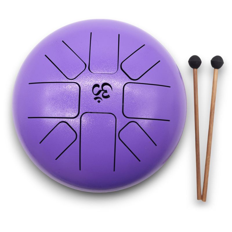 Large Happy Drum Om Violet- 22x18cm