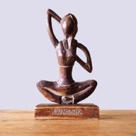 Wooden Yoga Lady - Antique - Cow Face Pose
