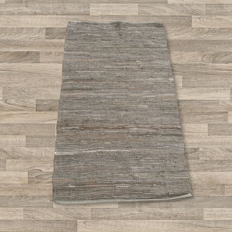 Small Indian Handloom Cotton Rug - 50x90cm - Charcoal