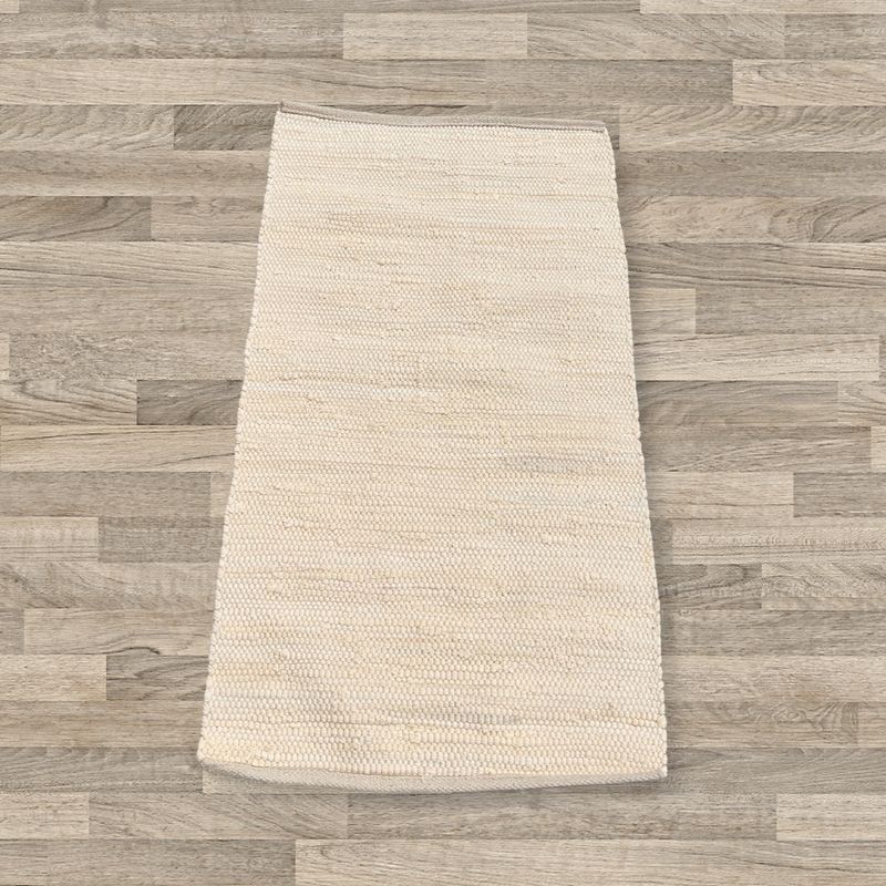 Small Indian Handloom Cotton Rug - 50x90cm - Cream