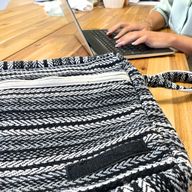 Soft Banjar Laptop Bag - Grey Strips