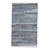 Medium Jute and Recycled Cotton Rug - 90x150cm - Blue