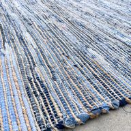 Large Jute and Recycled Cotton Rug - 130x170cm - Blue