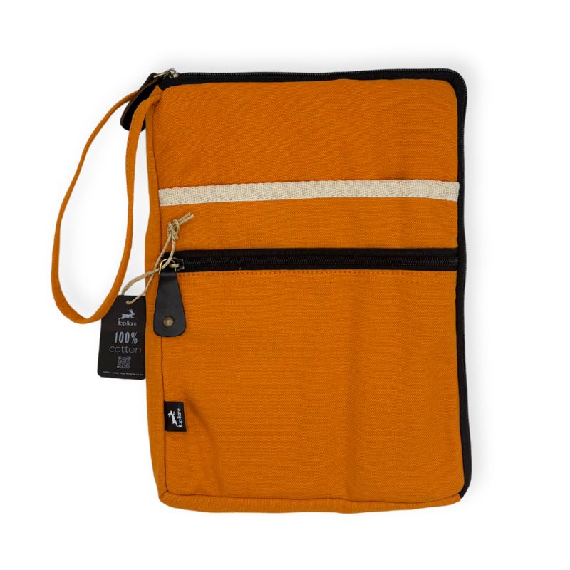 Canvas Travel Laptop Pouch - Orange - 24x33cm