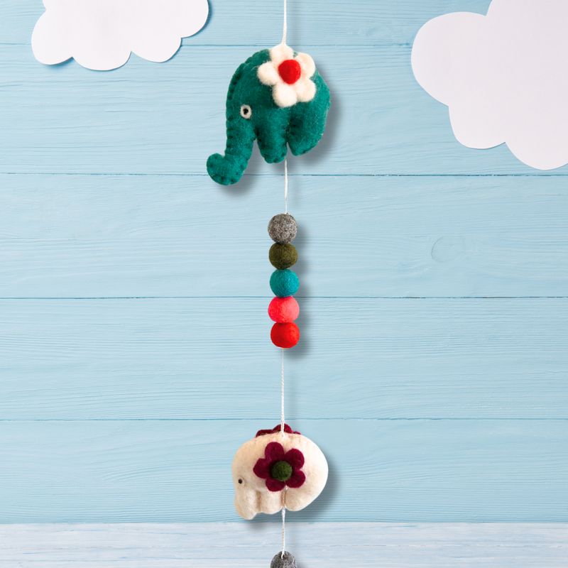 Felt Wall Hanging  - Elephants (random colours)