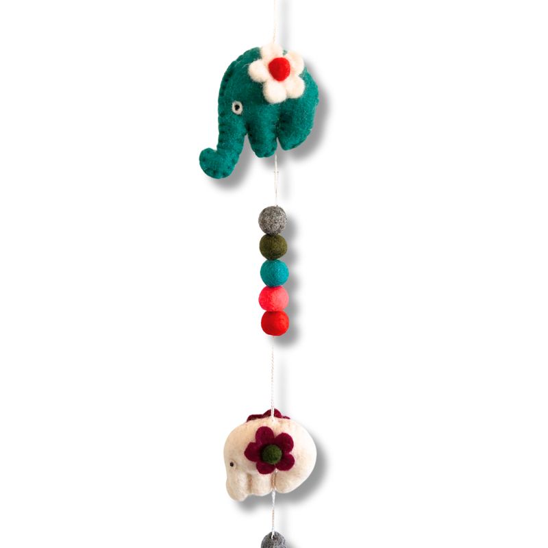 Felt Wall Hanging  - Elephants (random colours)