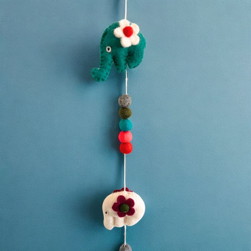 Felt Wall Hanging  - Elephants (random colours)
