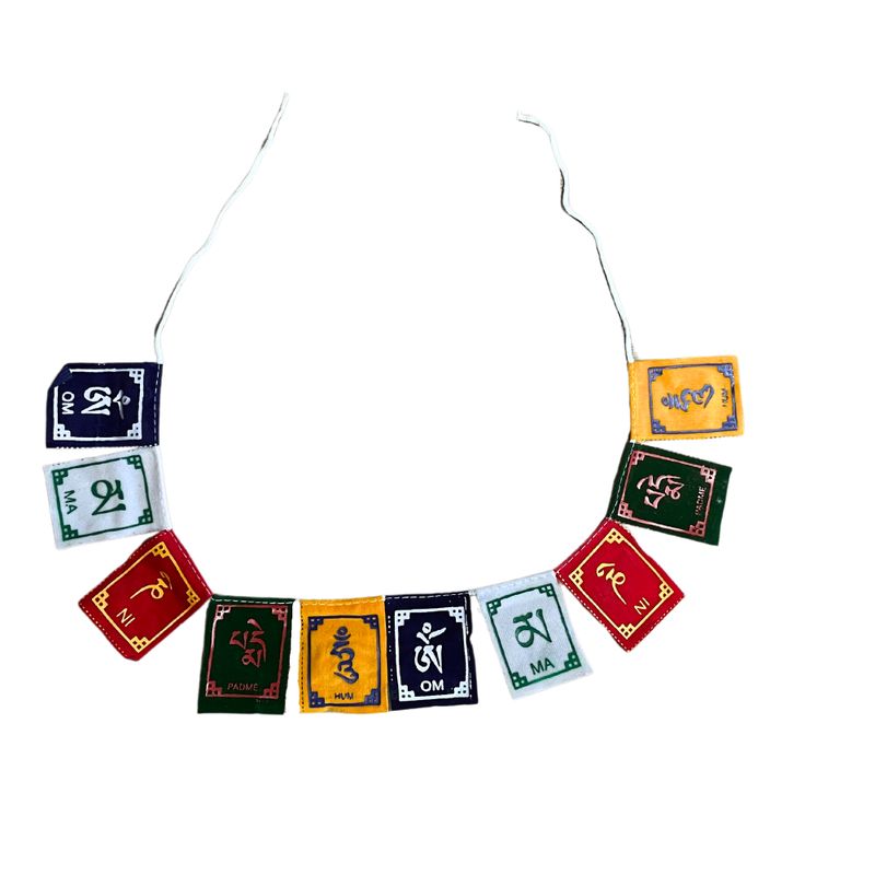 OM Tibetan Mantra Velvet Flags - Lrg (10 flags)