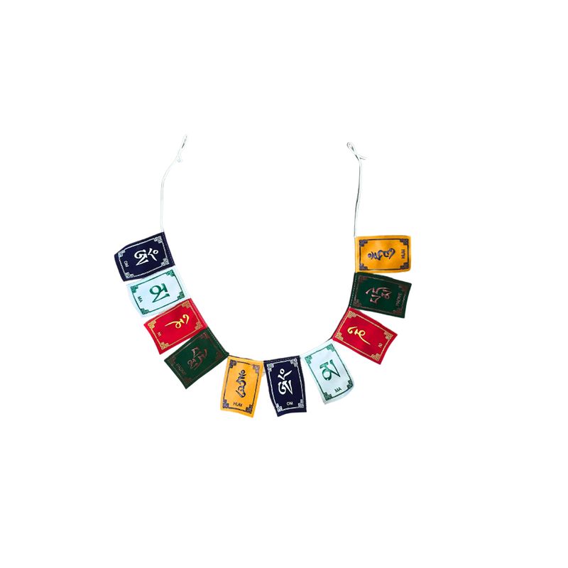 OM Tibetan Mantra Velvet Flags - Small (10 flags)