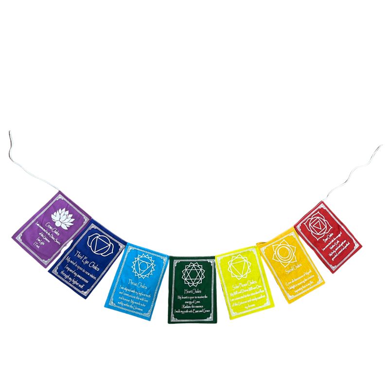Seven Chakra Colours & Mantra - Lrg (7 Flags)