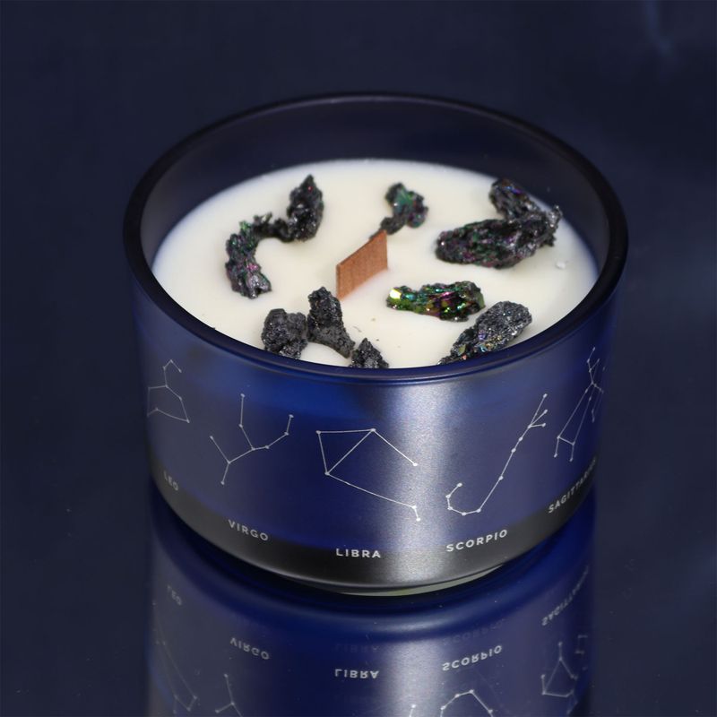 Zodiac Crystal Candle with Gemstone Bracelet - Gemini