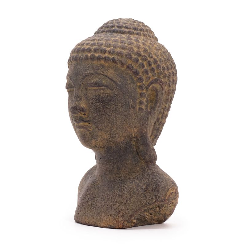 Tranquility Buddha Head - Grey
