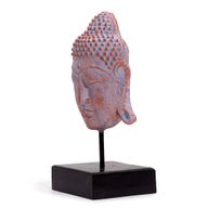 Large Serenity Buddha Head on Stand - Blue Copper