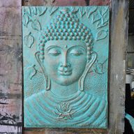 Large Buddha Frame Turquoise Relief - 0.7x1m