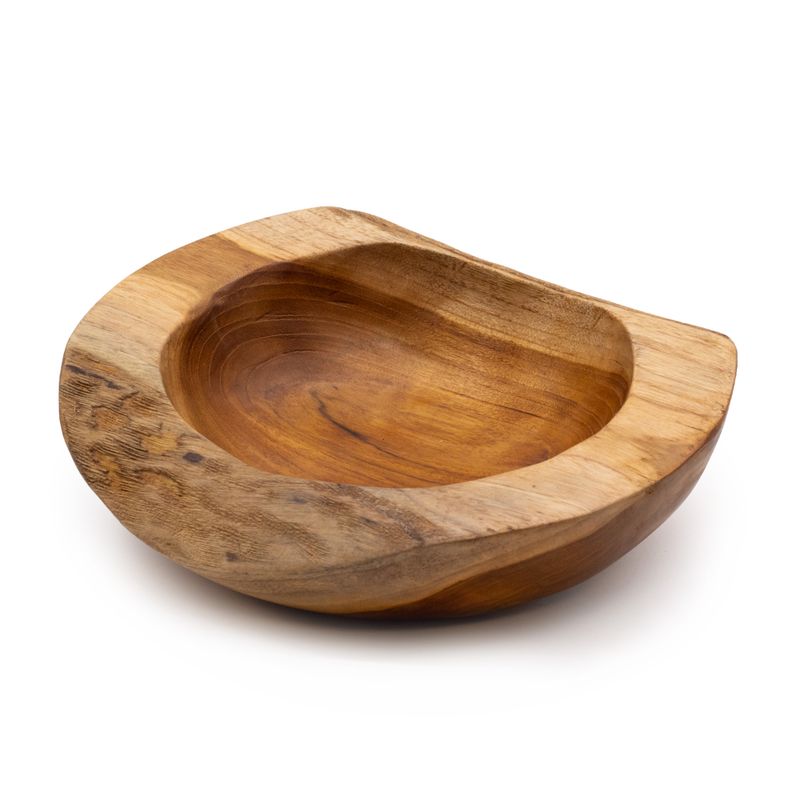 Medium Natural Shape Teakwood Bowl - 20x7cm