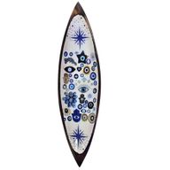Enamel Incense Bowl - Mango Wood - Evil Eye