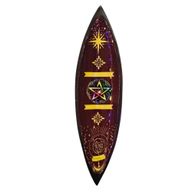 Enamel Incense Bowl - Mango Wood - Pentagram