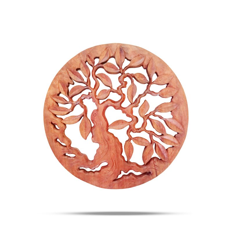 Round Decorative Wooden Chunk Tree of Life Panel 30cm