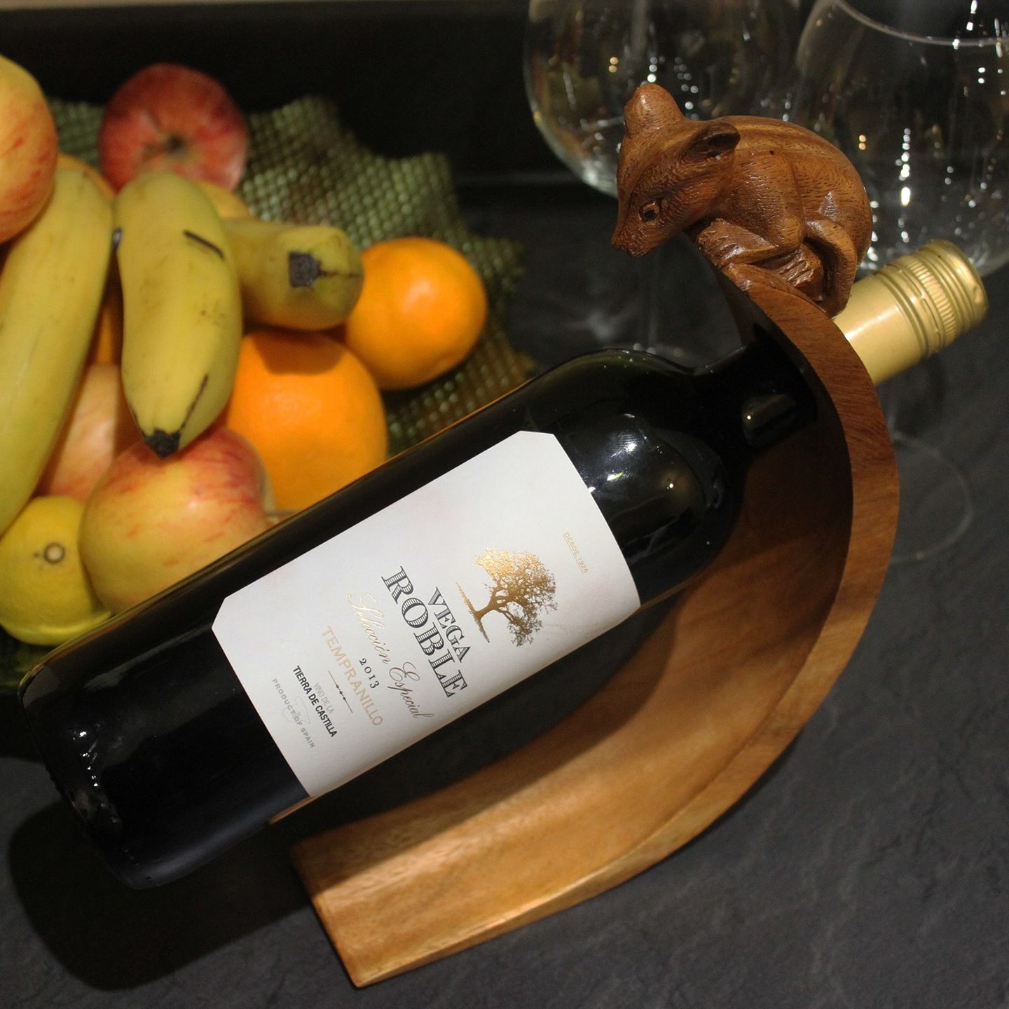 Suar Wood Balance Wine Holders