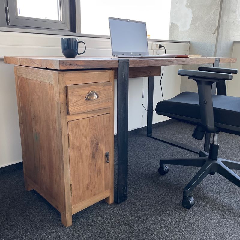 Reclaimed Wood Metal Legs - Office Desk 160x60x75 cm