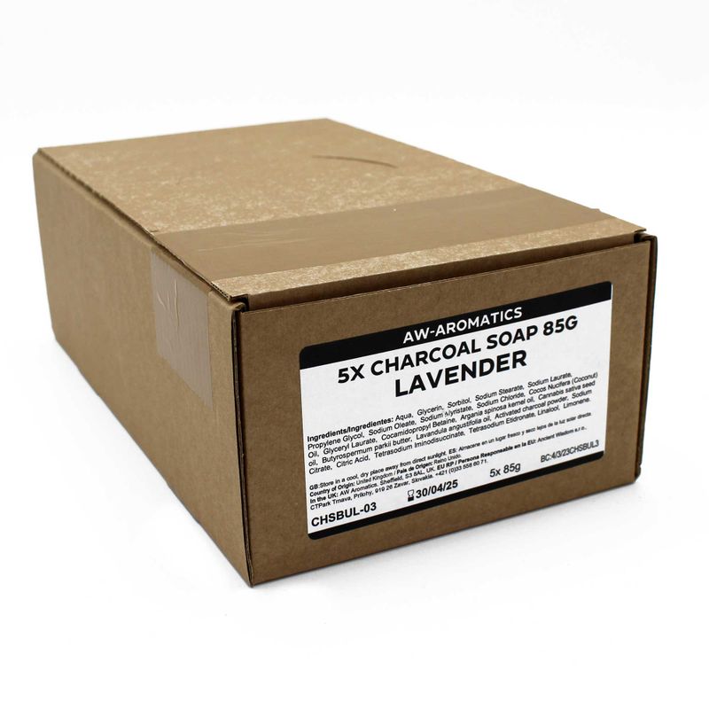 Charcoal Soap 85g - Lavender - White Label