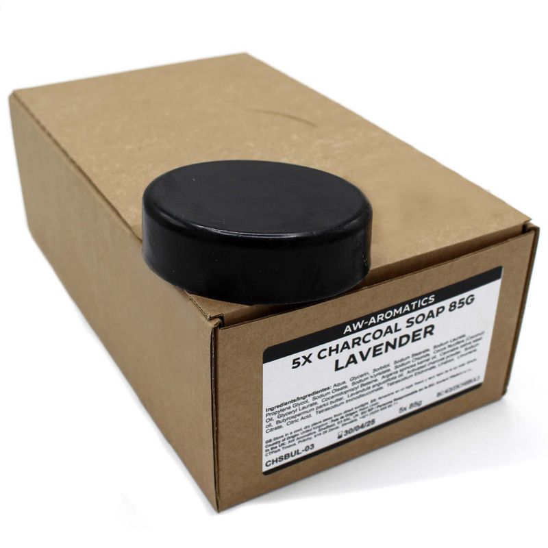 Charcoal Soap 85g - Lavender - White Label