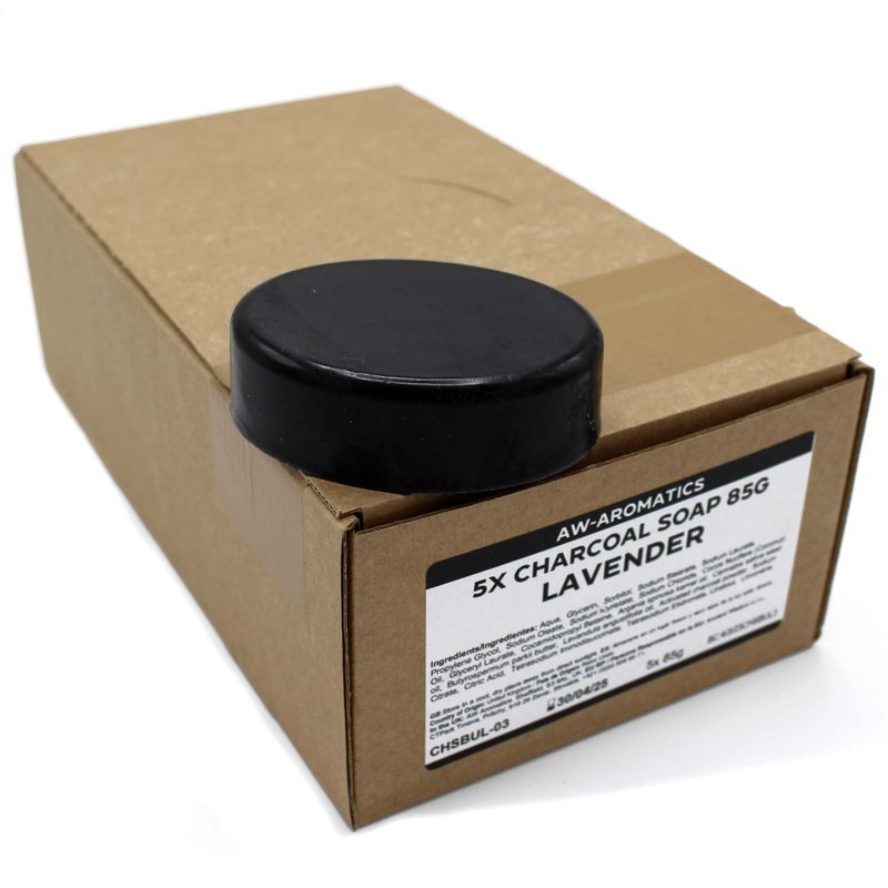 Charcoal Soap 85g - Lavender - White Label