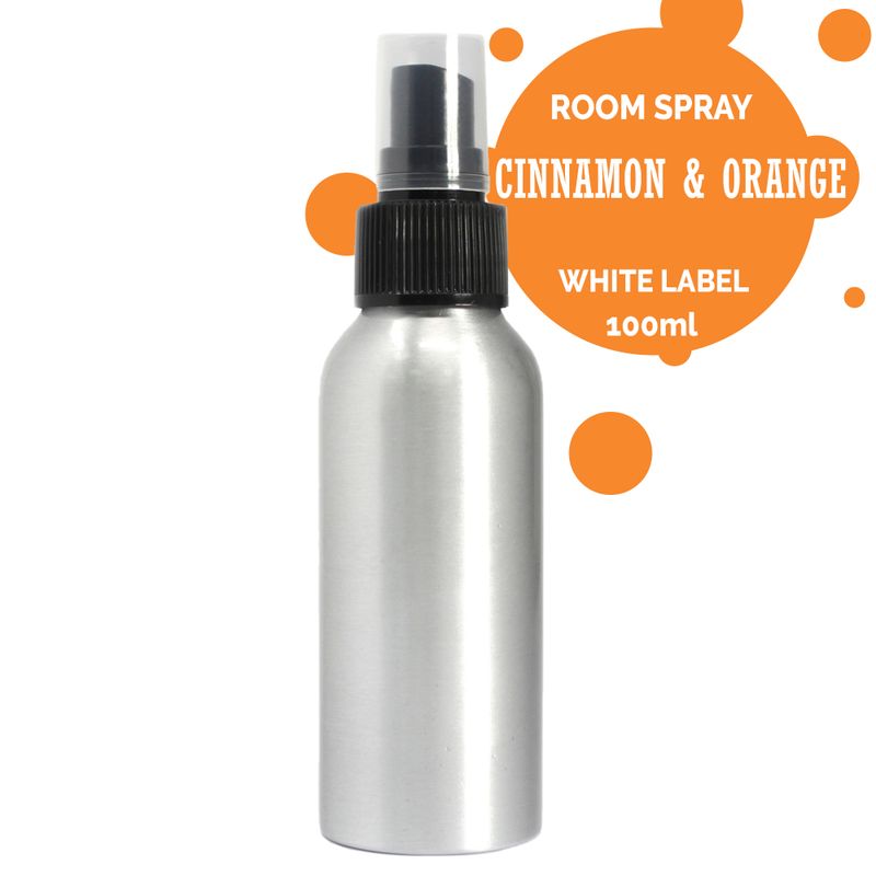 100ml Room Spray - Cinnamon & Orange - White Label