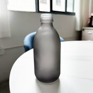 300ml Grey Frosted Glass Medicine Bottle - No Cap