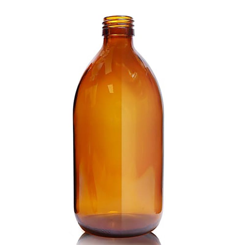 500ml Amber Glass Medicine Bottle  - No Cap