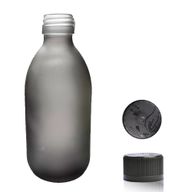300ml Grey Frosted Glass Medicine Bottle - No Cap