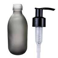 300ml Grey Frosted Glass Medicine Bottle - No Cap