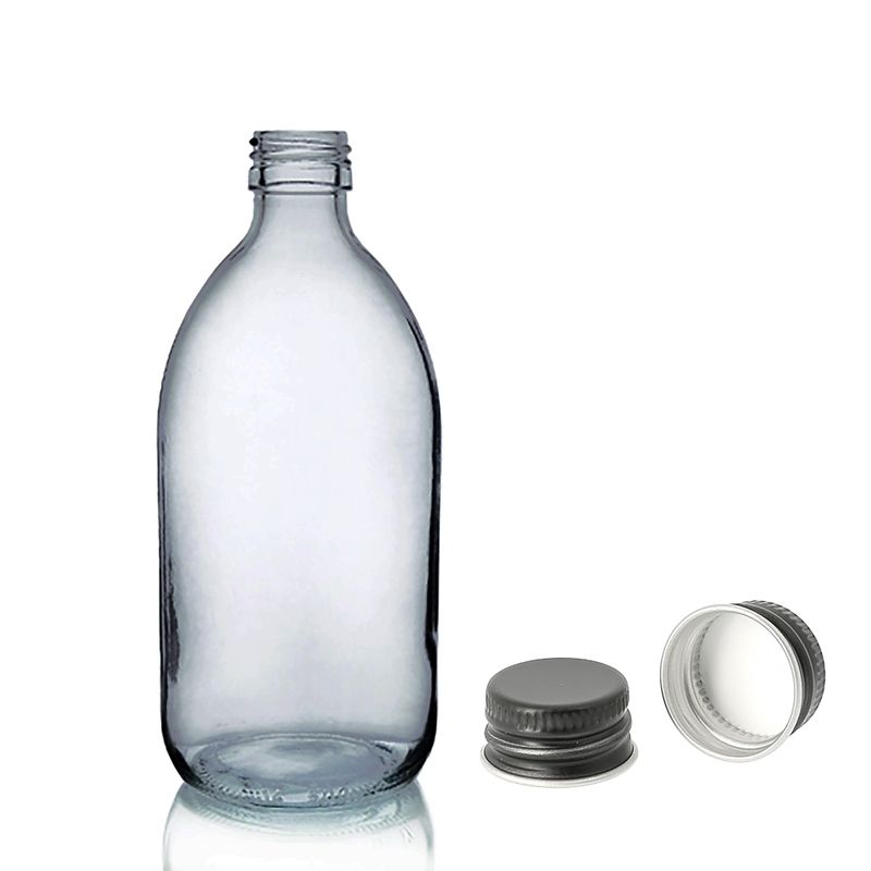 250ml Smoked Grey Glass Medicine Bottle - No Cap